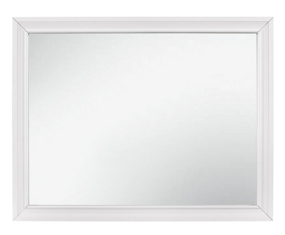 Luster White Wood Dresser Mirror