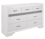 Luster White Wood Dresser with 2 Hidden Jewelry Drawers