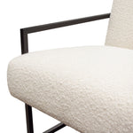 Luxe Textured Bone Boucle Fabric Accent Chair