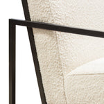 Luxe Textured Bone Boucle Fabric Accent Chair