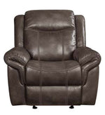 Lydia Brown Leather Air Manual Glider Recliner