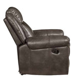 Lydia Brown Leather Air Manual Recliner Sofa with USB Port