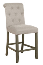 Lyla 2 Beige Fabric/Rustic Brown Wood Counter Height Stools