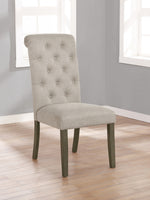 Lyla 2 Beige Fabric/Rustic Brown Wood Side Chairs