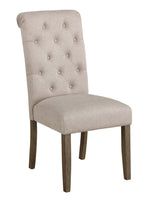 Lyla 2 Beige Fabric/Rustic Brown Wood Side Chairs