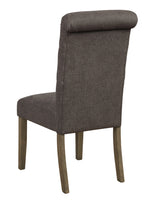 Lyla 2 Grey Fabric/Rustic Brown Wood Side Chairs