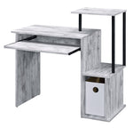 Lyphre Antique White Wood/Black Metal Office Desk