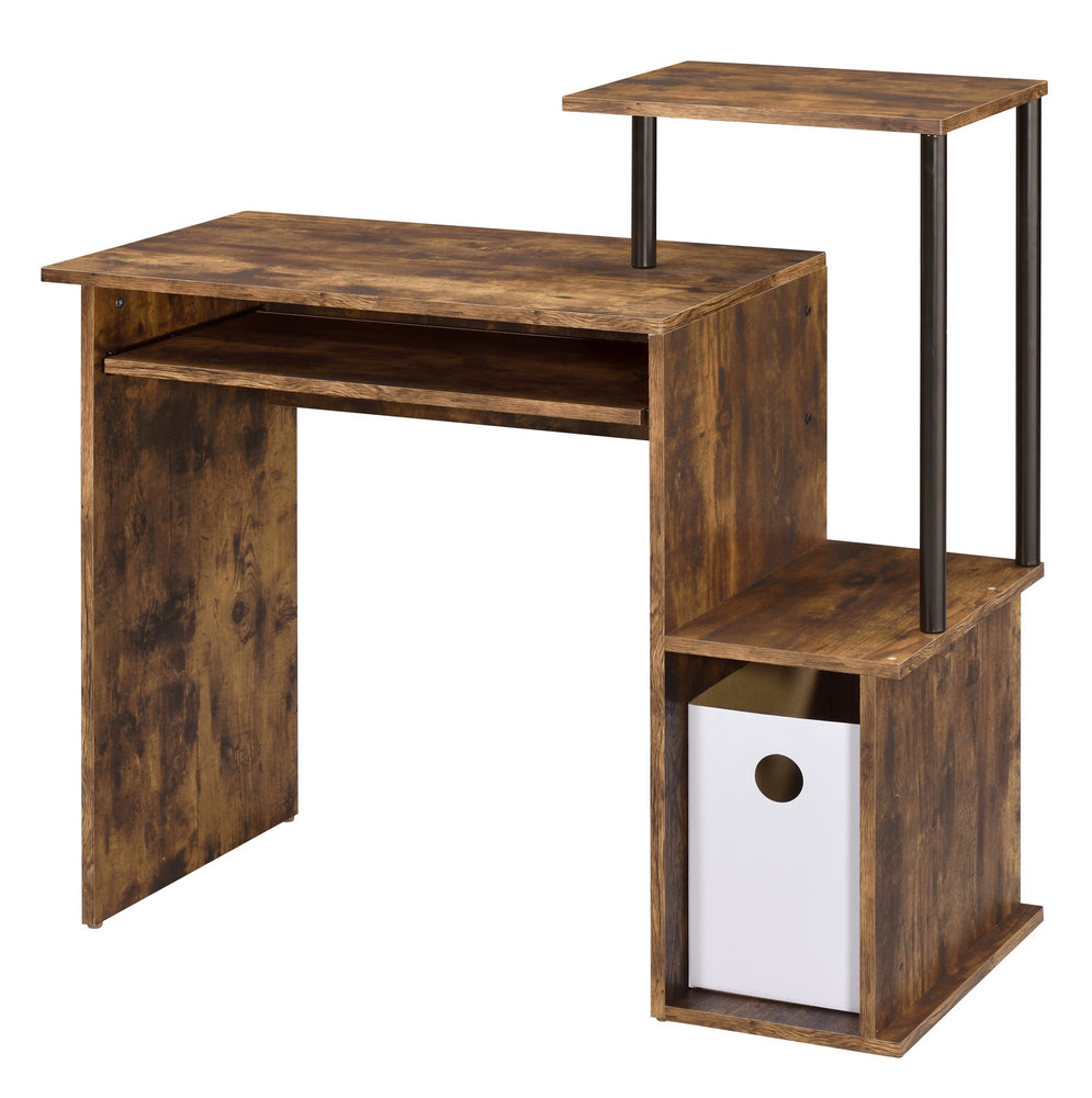 Lyphre Weathered Oak Wood/Black Metal Office Desk