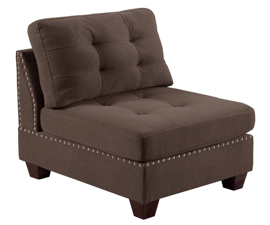 Lyssa Black Coffee Fabric Armless Chair