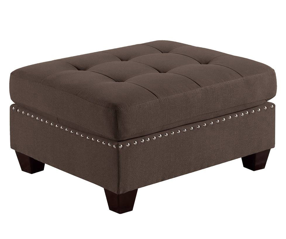 Lyssa Black Coffee Fabric Modular Sectional with Ottomans