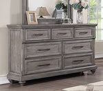 Maceline Weathered Grey Wood 7-Drawer Dresser