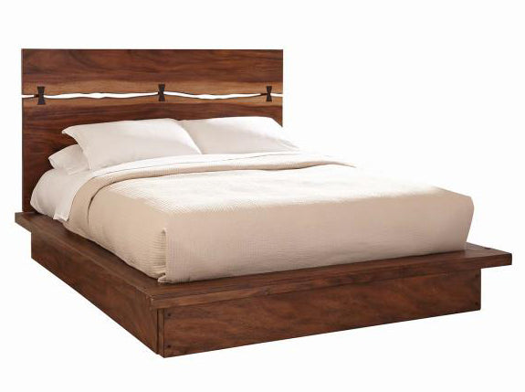 Madden Smokey Walnut Wood Cal King Platform Bed (Oversized)