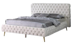 Madison Cream Velvet King Bed (Oversized)