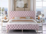 Madison Pink Velvet King Bed (Oversized)