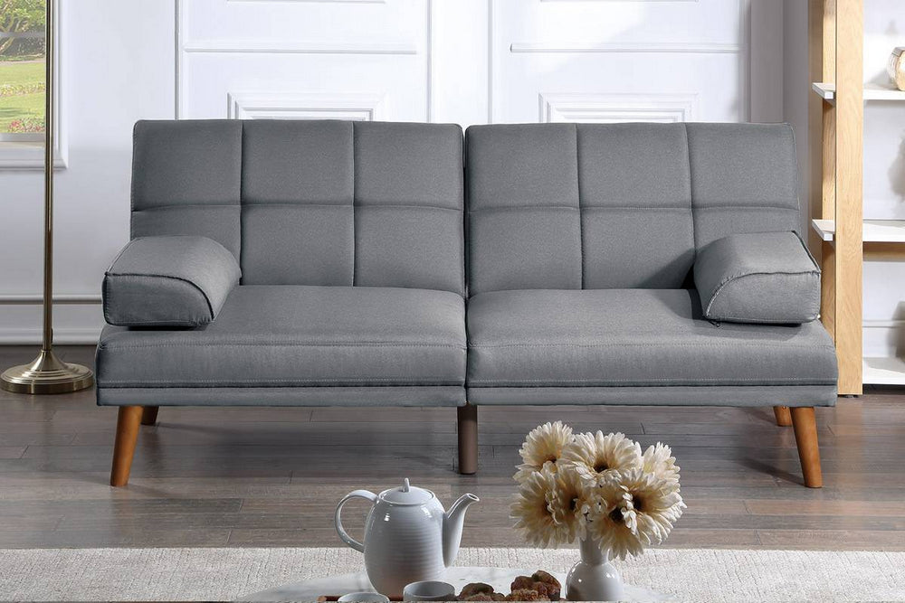 Mahika Blue Grey Linen-Like Fabric Adjustable Sofa