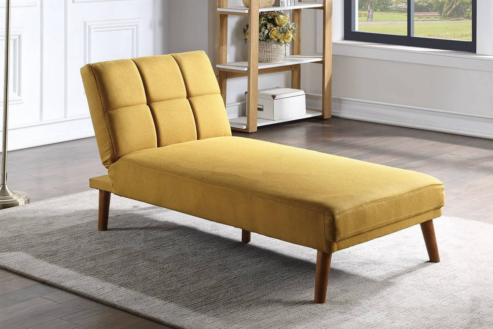Mahika Mustard Linen-Like Fabric Adjustable Chaise