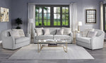 Mahler Beige Linen 2-Seat Sofa with Nailhead Trim