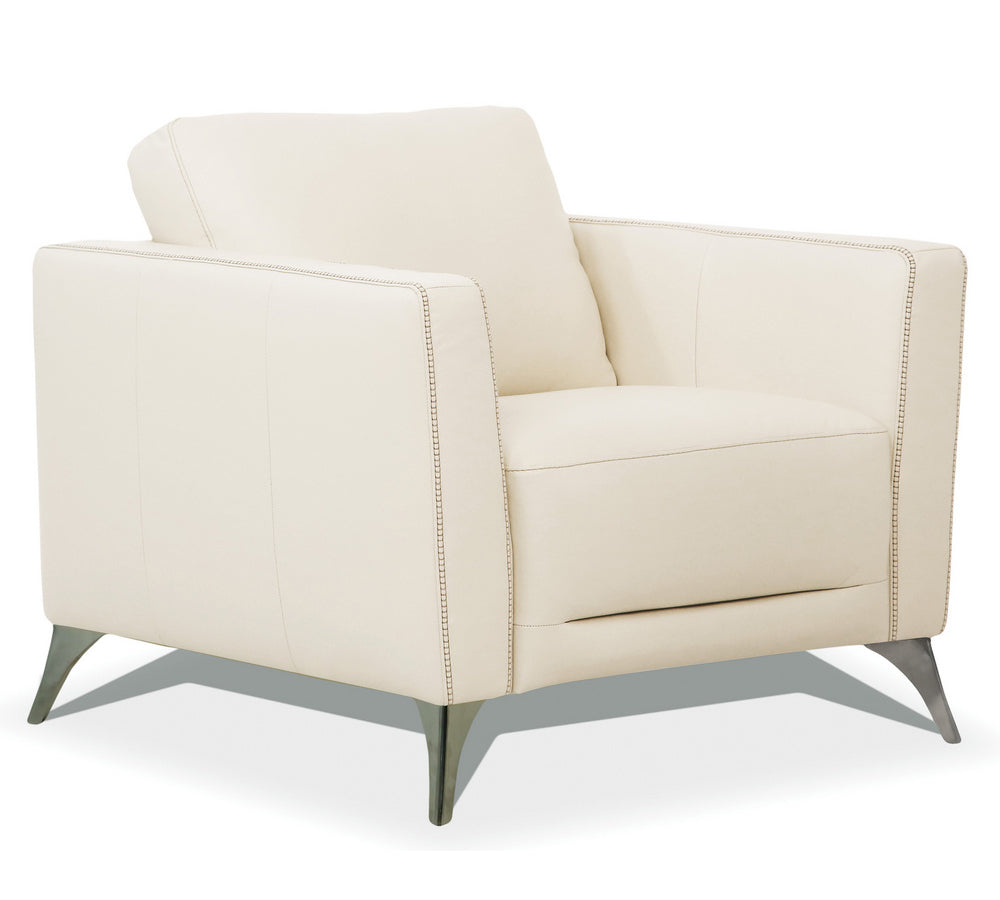 Malaga Contemporary Cream Leather Chair