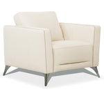 Malaga Contemporary Cream Leather Chair