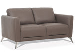 Malaga Contemporary Taupe Leather Loveseat