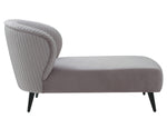 Maliah Pleated Grey Velvet Settee