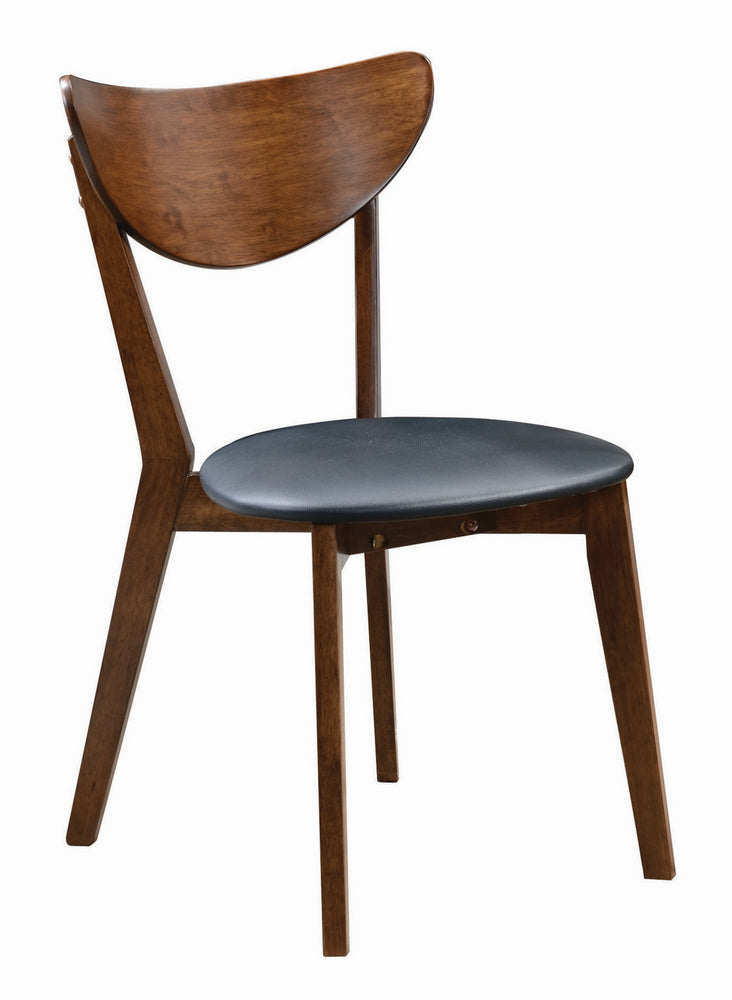 Malone 2 Black Leatherette/Dark Walnut Wood Side Chairs