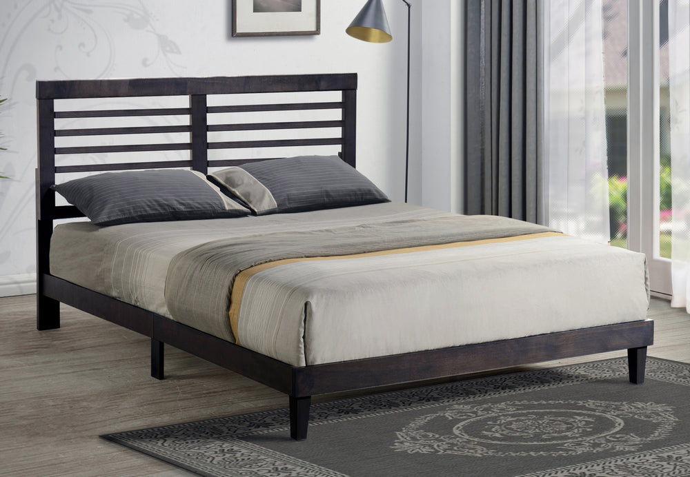 Mamie Cappuccino Wood Queen Platform Bed