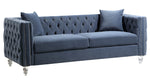 Manana Blue Velvet Fabric 2-Seat Sofa