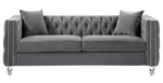 Manana Gray Velvet Fabric 2-Seat Sofa