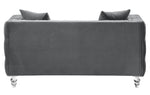 Manana Gray Velvet Fabric Loveseat