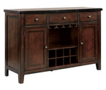 Mantello Cherry Wood 3-Drawer Server with Wine Rack