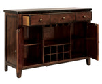 Mantello Cherry Wood 3-Drawer Server with Wine Rack