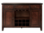 Mantello Cherry Wood 3-Drawer Server with Wine Rack