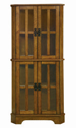 Manuela Golden Brown Wood Corner Curio Cabinet