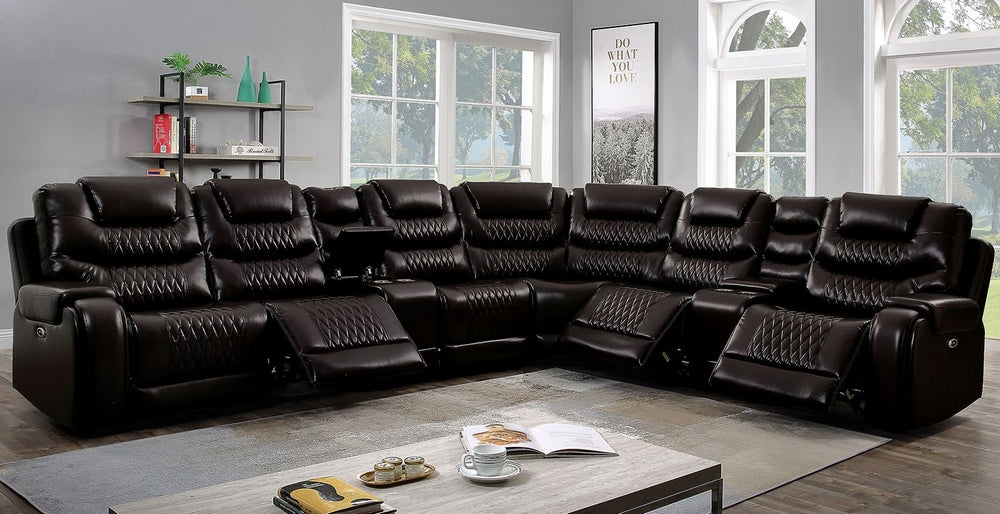 Mariah 8-Pc Brown Power Recliner Sectional