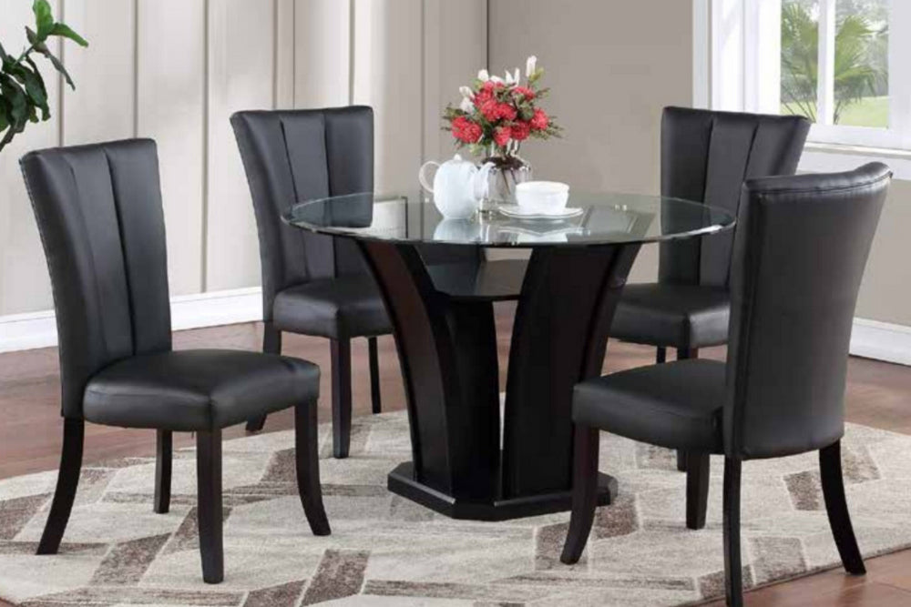 Marietta 5-Pc Dark Brown/Black Dining Table Set