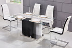 Marilyn Glass/White & Black Dining Table