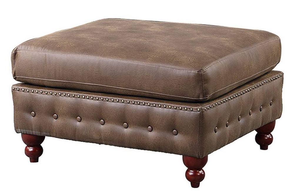 Marlow Dark Coffee Breathable Leatherette Cocktail Ottoman