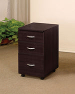 Marlow Espresso Wood File Cabinet with 3 Drawers