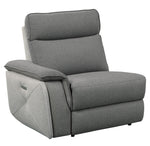 Maroni 6-Pc Gray Fabric Power Recliner Sectional