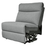 Maroni Gray Fabric Power Recliner Sofa with USB