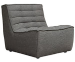 Marshall Grey Fabric Grid Tufted Chair