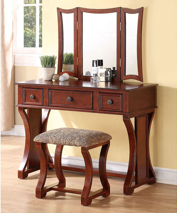 Martina 3-Pc Cherry Wood Vanity Set