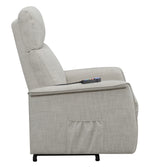 Massima Beige Fabric Power Lift Massage Recliner