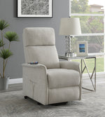 Massima Beige Fabric Power Lift Massage Recliner