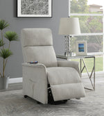 Massima Beige Fabric Power Lift Massage Recliner