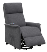 Massima Charcoal Fabric Power Lift Massage Recliner