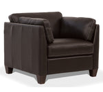 Matias Chocolate Leather Chair with Sloped Armrests