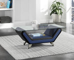 Matteo Blue & Black Faux Leather Coffee Table