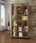 Maura Antique Nutmeg Wood Bookcase